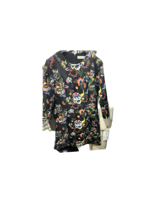 Robe CHRISTIAN DIOR noire et fleurie