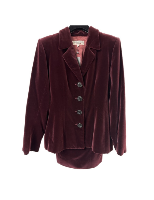 Tailleur YSL Variations velours rouge cardinal