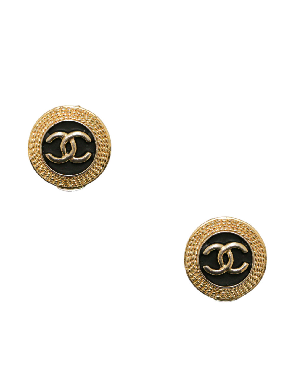 Clips vintage CC CHANEL rond