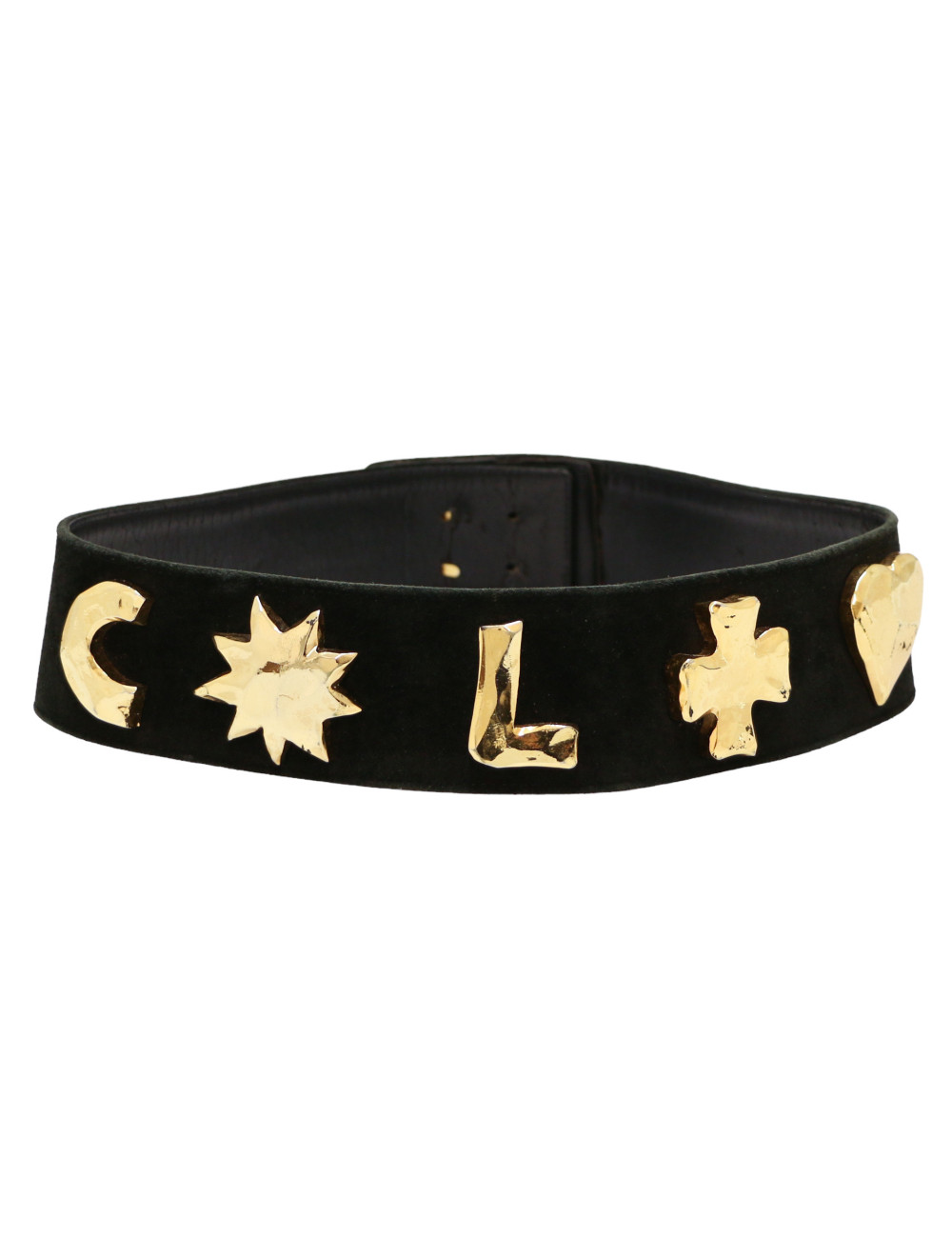 Ceinture CHRISTIAN LACROIX veau velours noir 