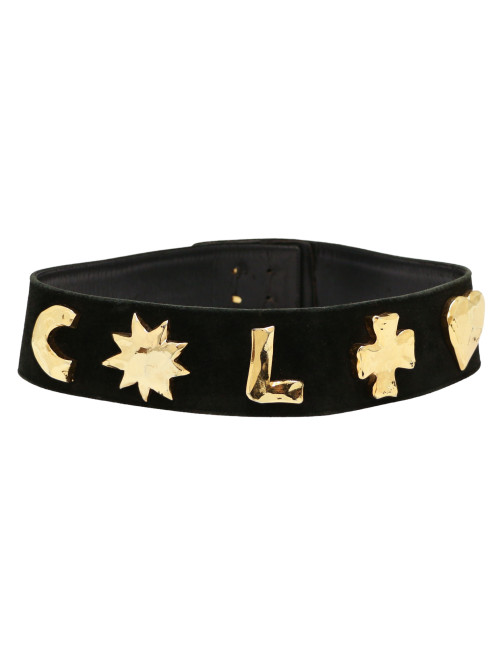 Ceinture CHRISTIAN LACROIX veau velours noir 