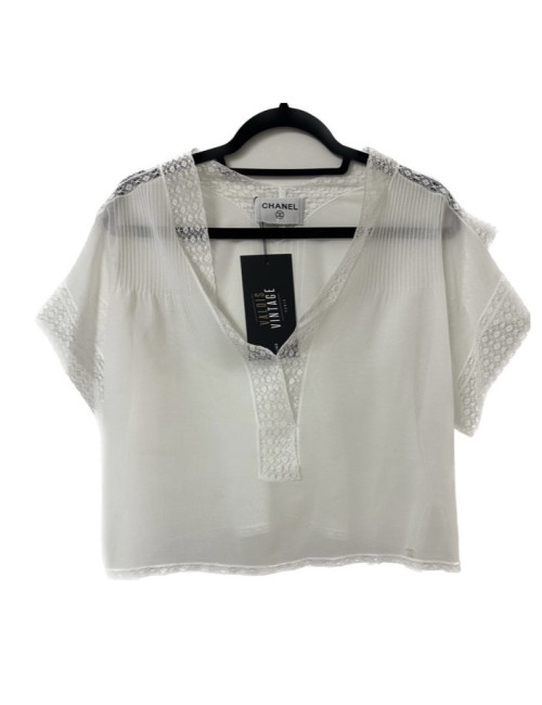 Blouse CHANEL coton blanc
