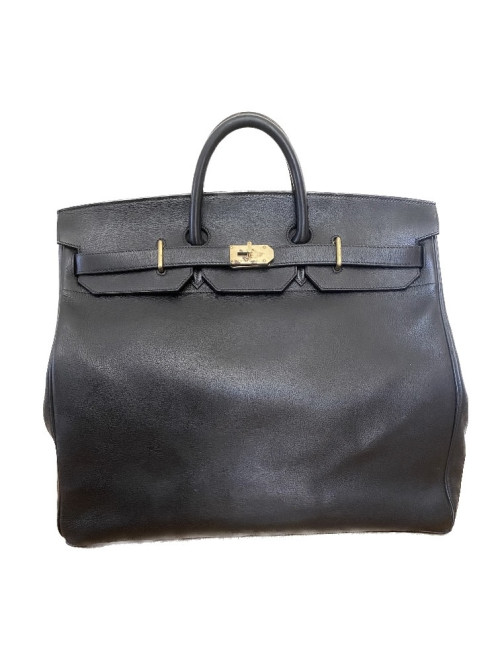 Haut à courroies HERMES cuir grainé marron