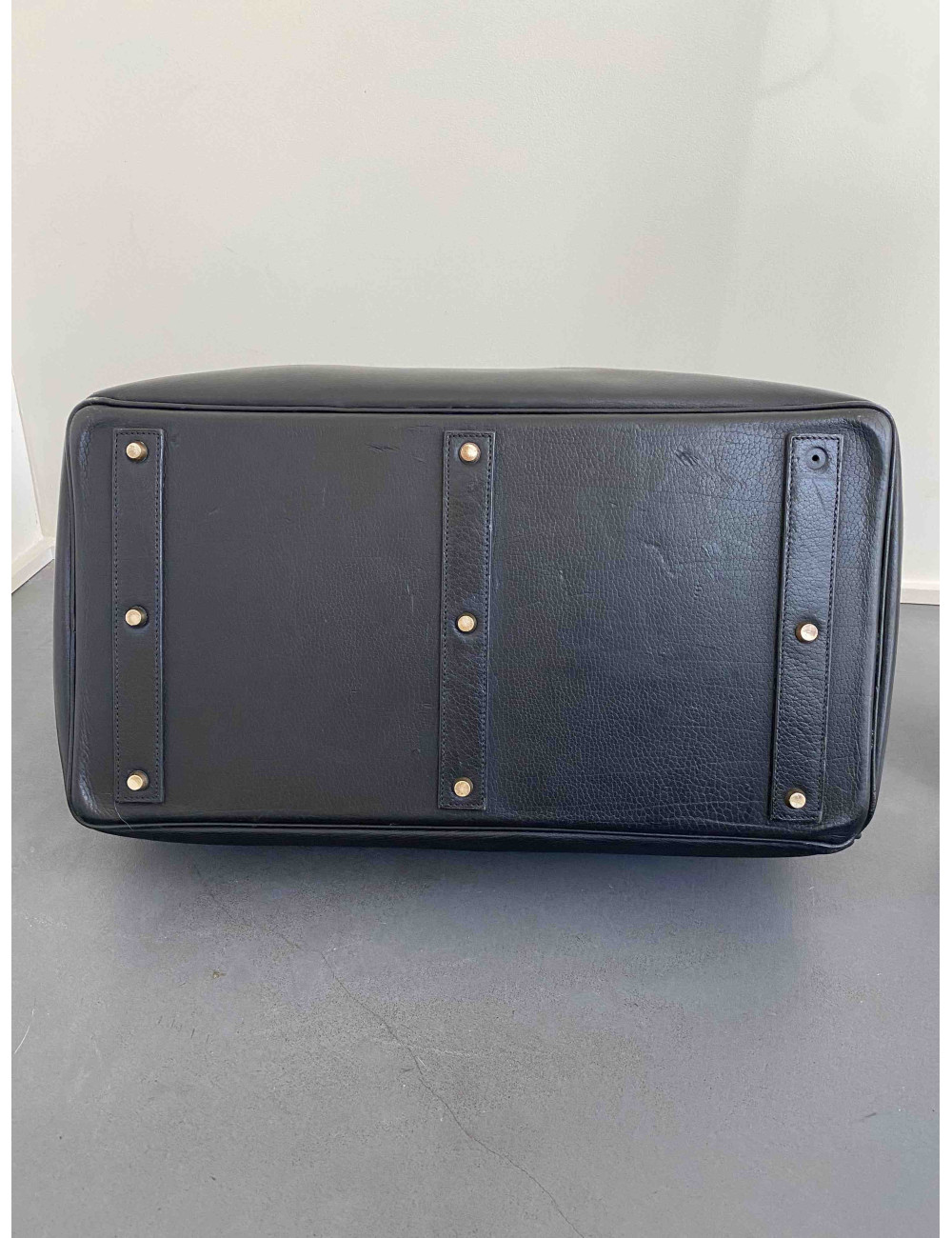 Haut à courroies HERMES cuir grainé marron