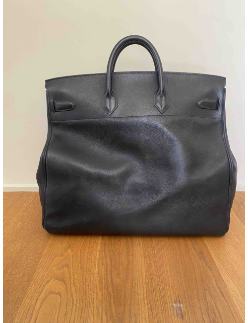 HERMES Haut à courroies brown grained leather