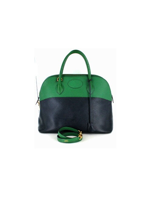 Bolide HERMES bicolore bleu & vert GM