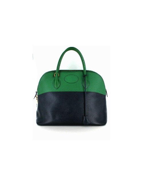 Bolide HERMES bicolore bleu & vert GM