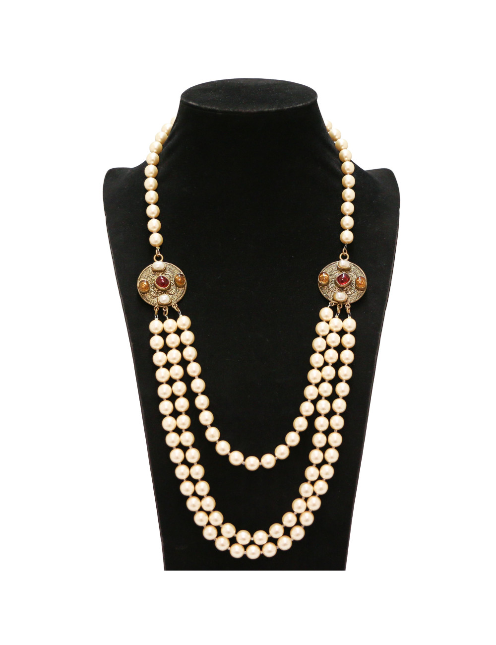 Sautoir CHANEL triple rangs 1984