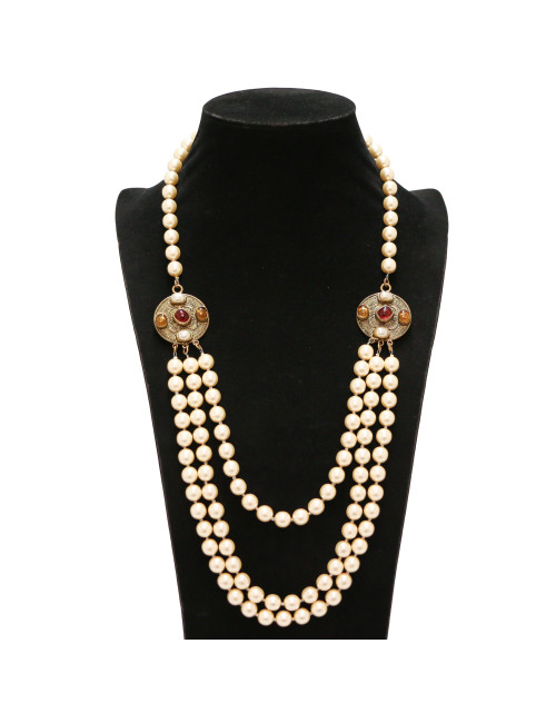 Sautoir CHANEL triple rangs 1984