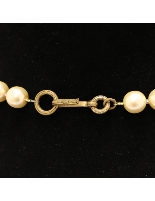 CHANEL 1984 vintage triple-row long pearl necklace
