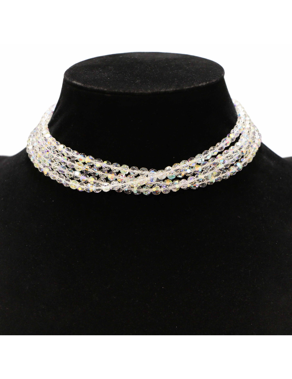 Collier CHANEL Vintage en pierres fantaisies 4 rangs