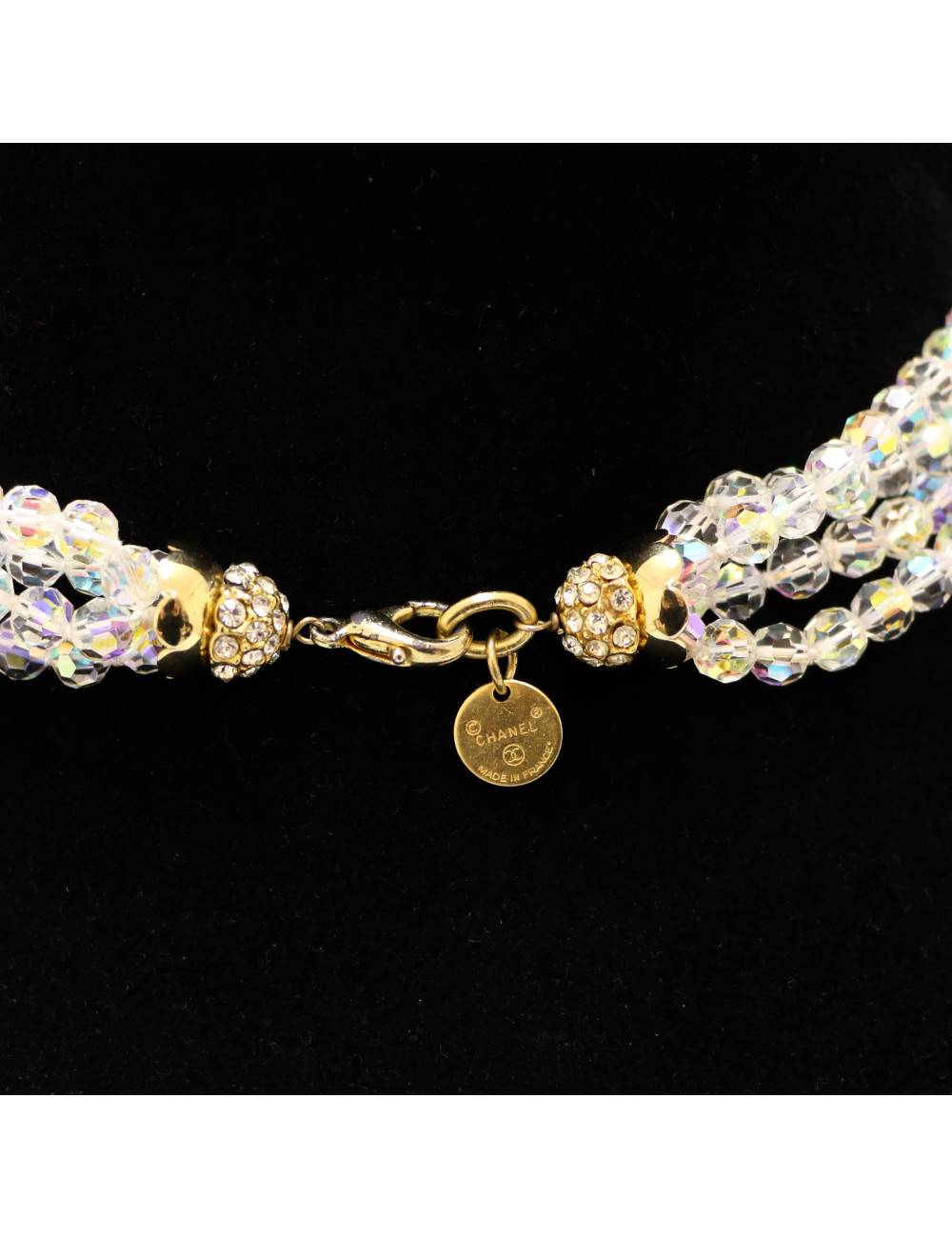 Collier CHANEL Vintage en pierres fantaisies 4 rangs