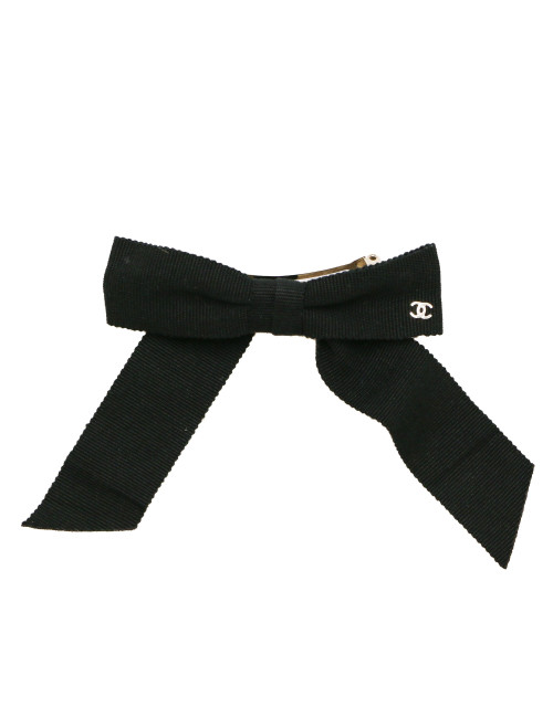 Barette chanel noeud noir