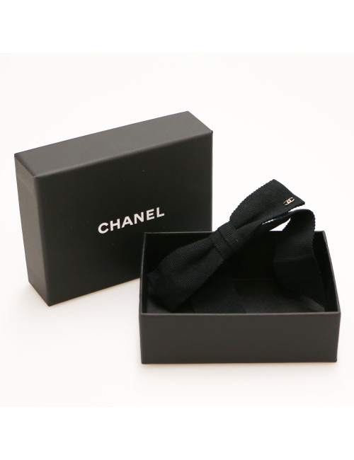 Barette chanel noeud noir