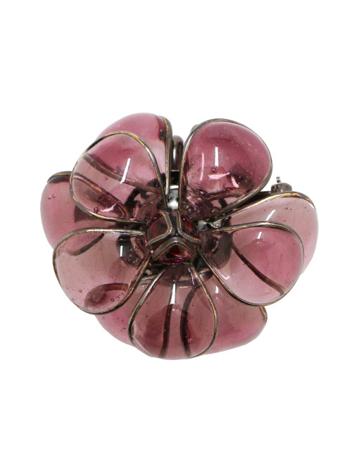 Broche camélia MARGUERITE DE VALOIS améthyste