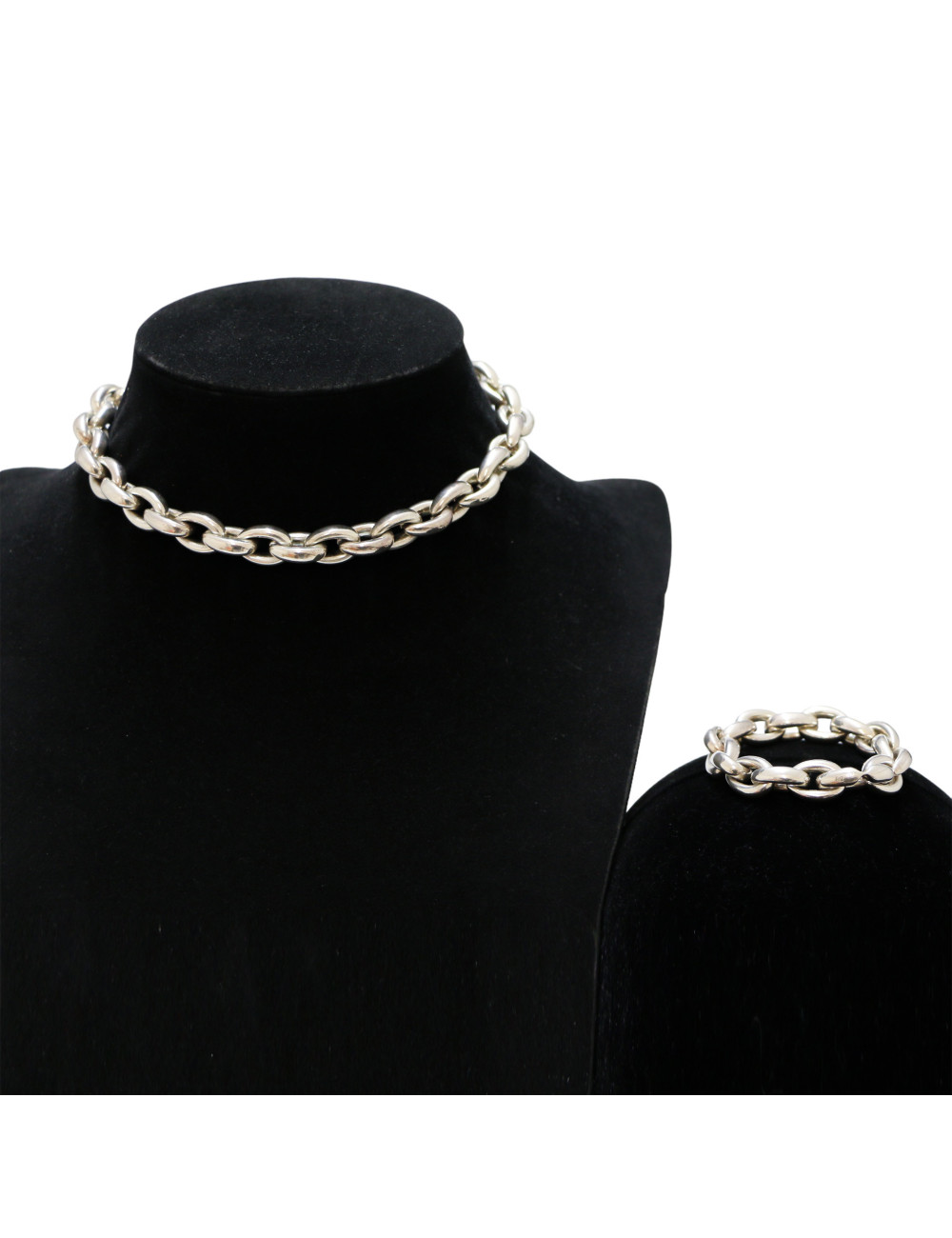 Collier réglable HERMES argent massif 925