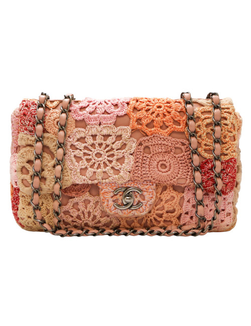 Sac CHANEL crochet rose 