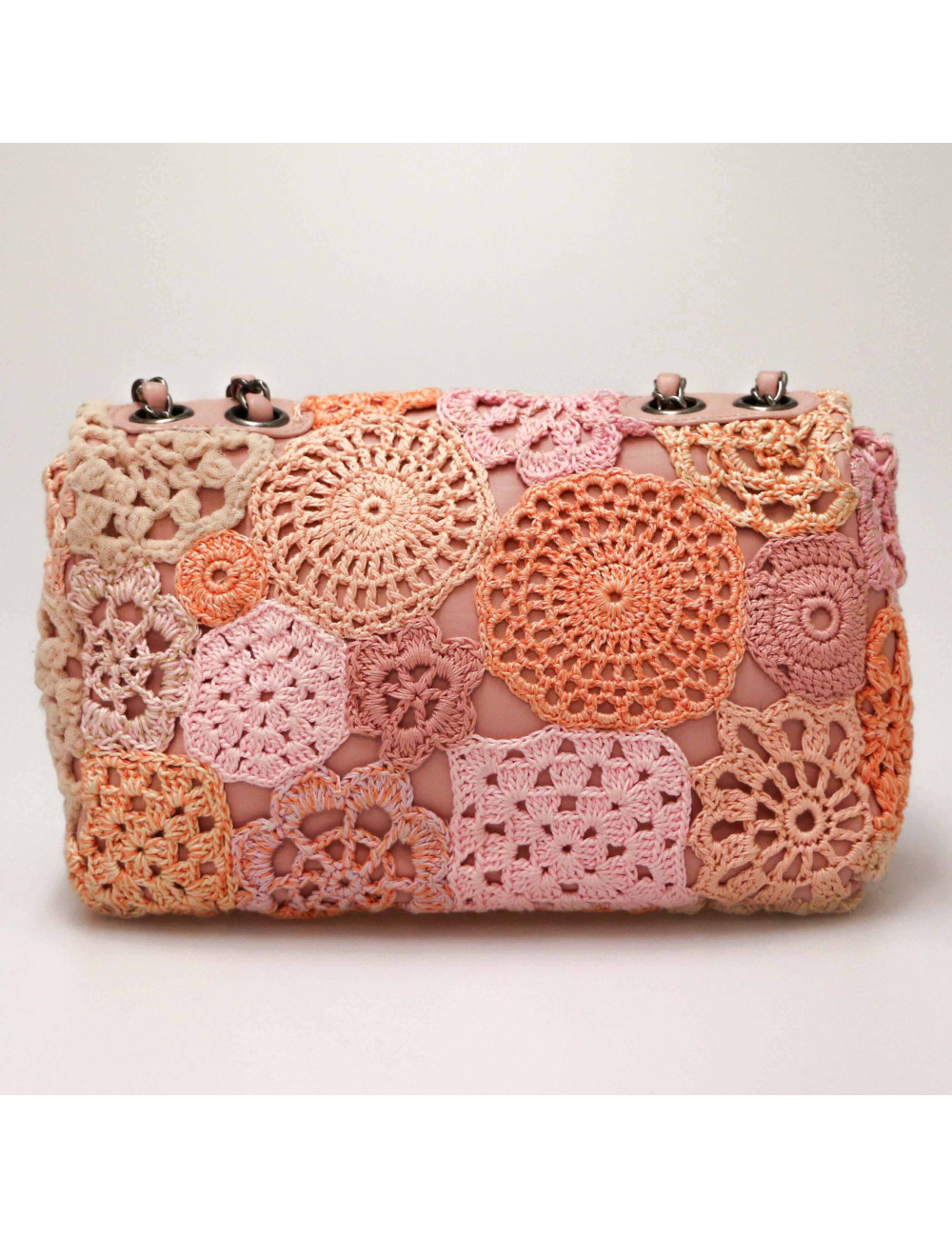 Sac CHANEL crochet rose 