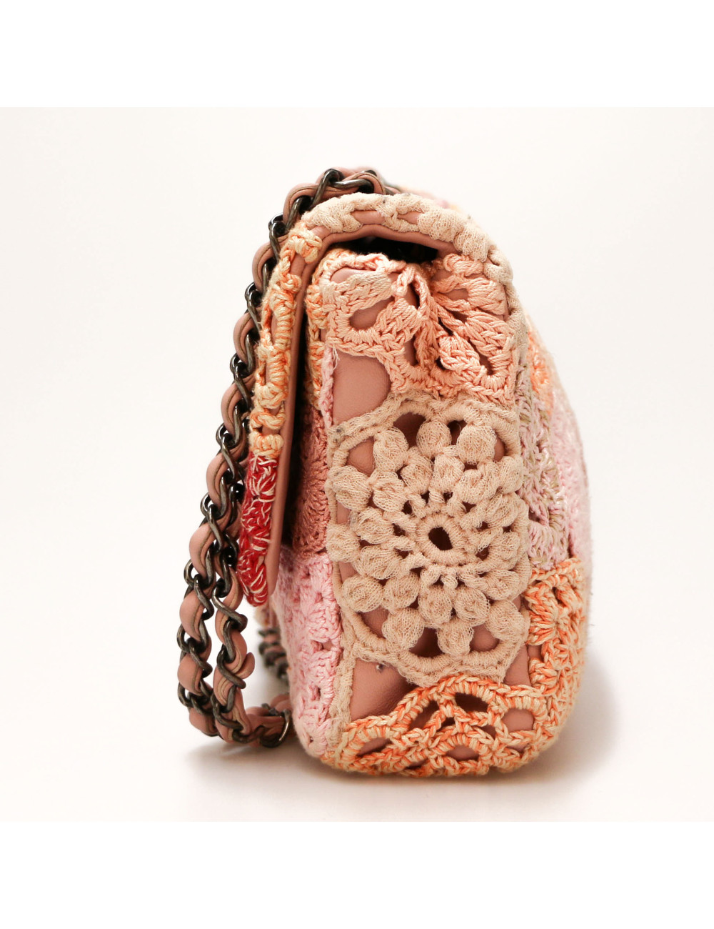 Sac CHANEL crochet rose 