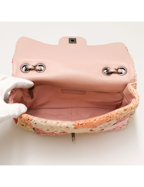 Sac CHANEL crochet rose 