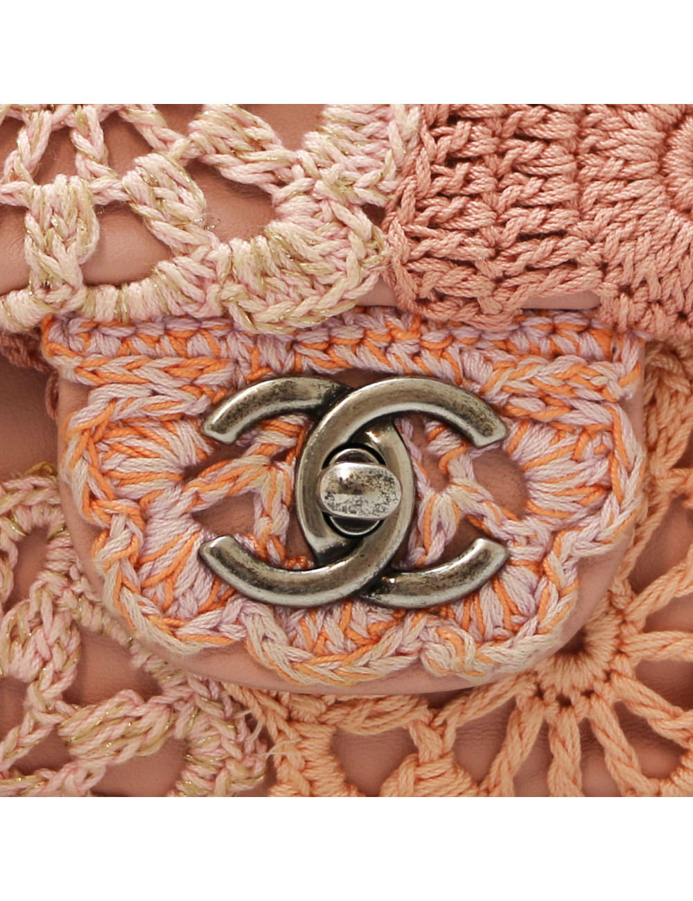Sac CHANEL crochet rose 