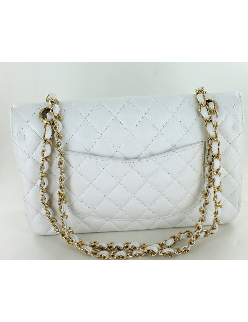 timeless CHANEL veau grainé blanc