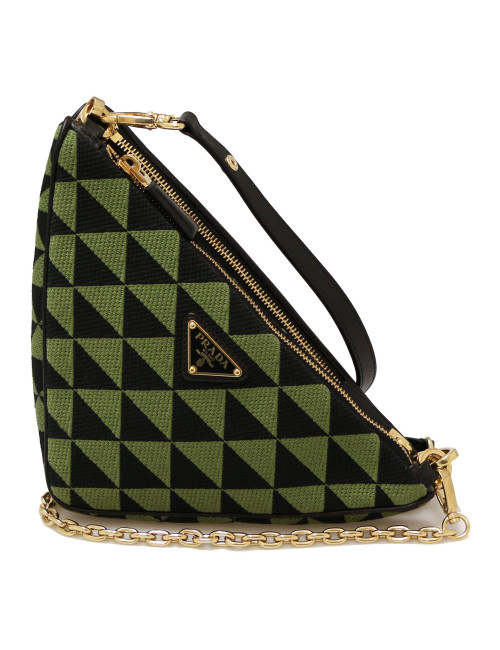 Mini sac Prada Symbole en cuir et tissu