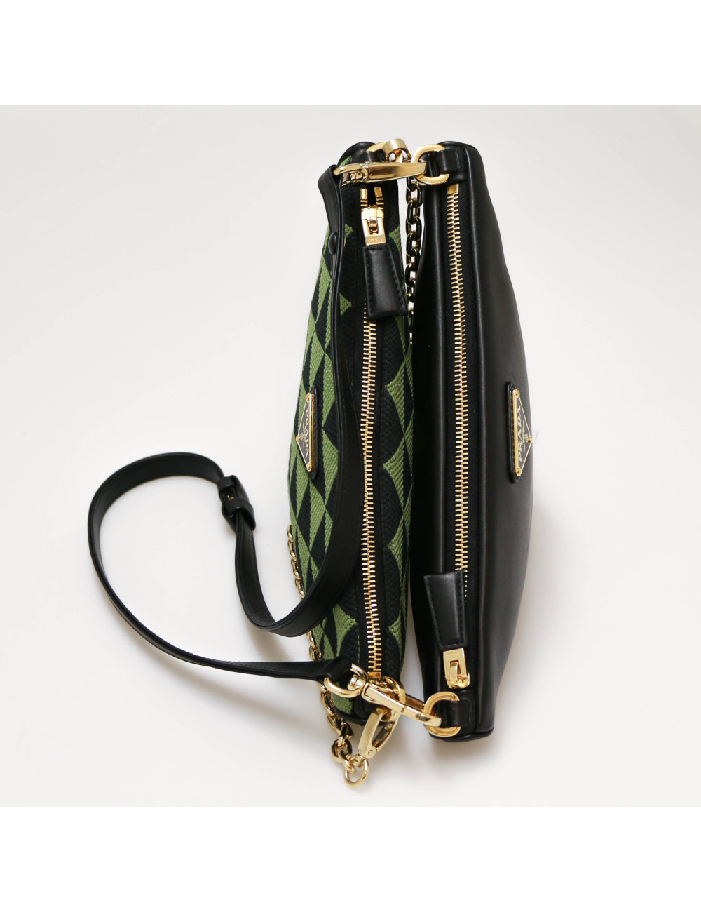 Mini sac Prada Symbole en cuir et tissu