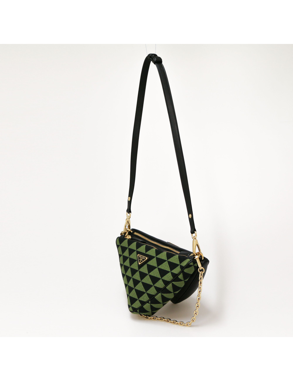 Mini sac Prada Symbole en cuir et tissu