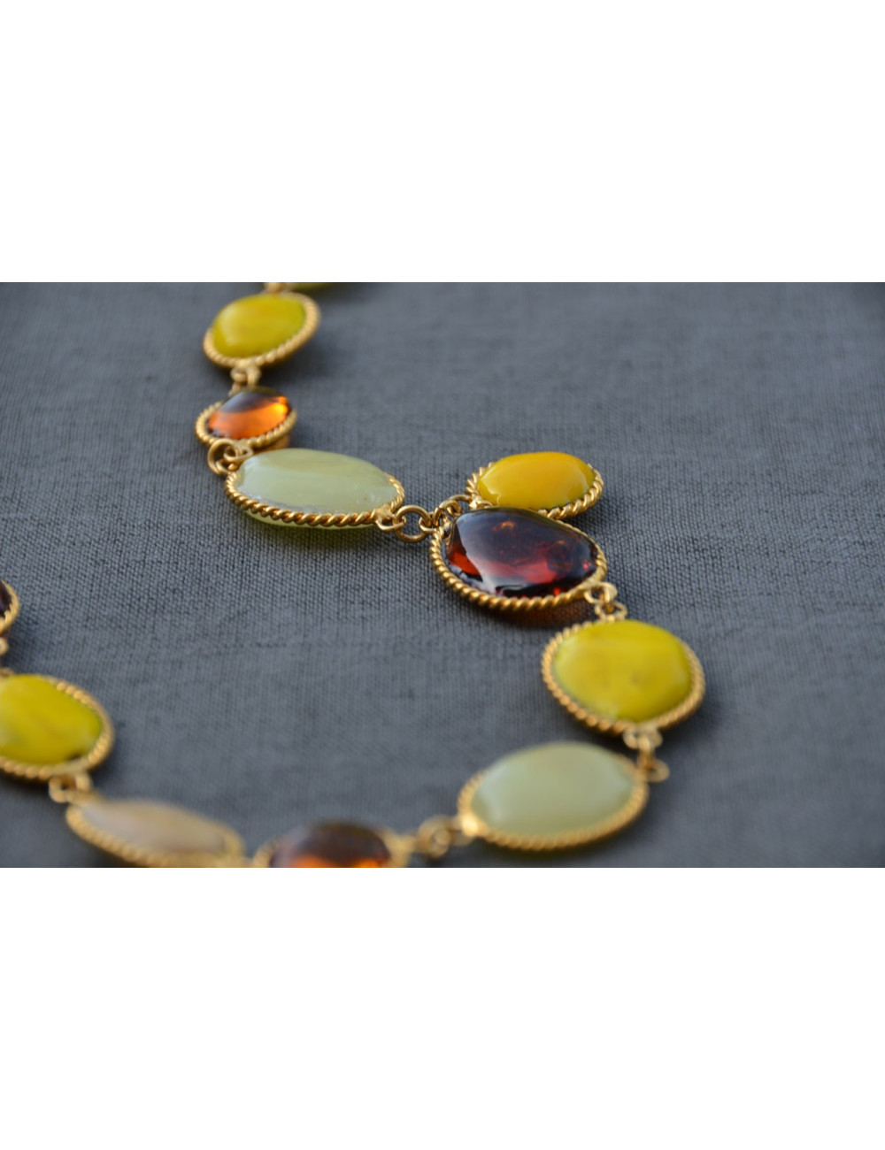 Sautoir cabochons MARGUERITE DE VALOIS en pâte de verre