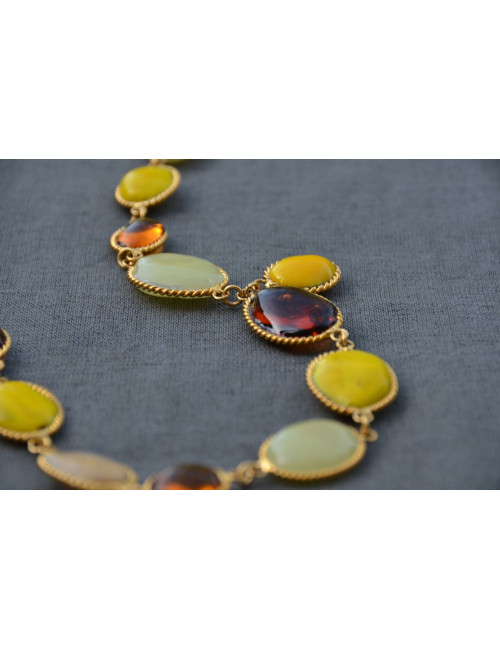 Sautoir cabochons MARGUERITE DE VALOIS en pâte de verre