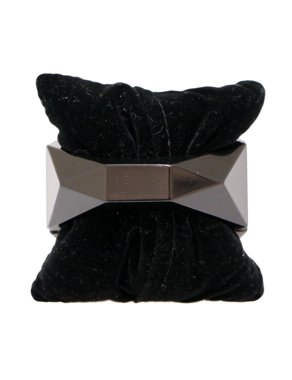 Manchette CHANEL en plexi noir et strass