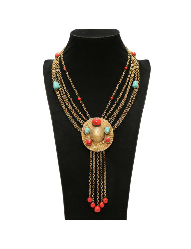 Sautoir MARGUERITE de VALOIS capeline dorée