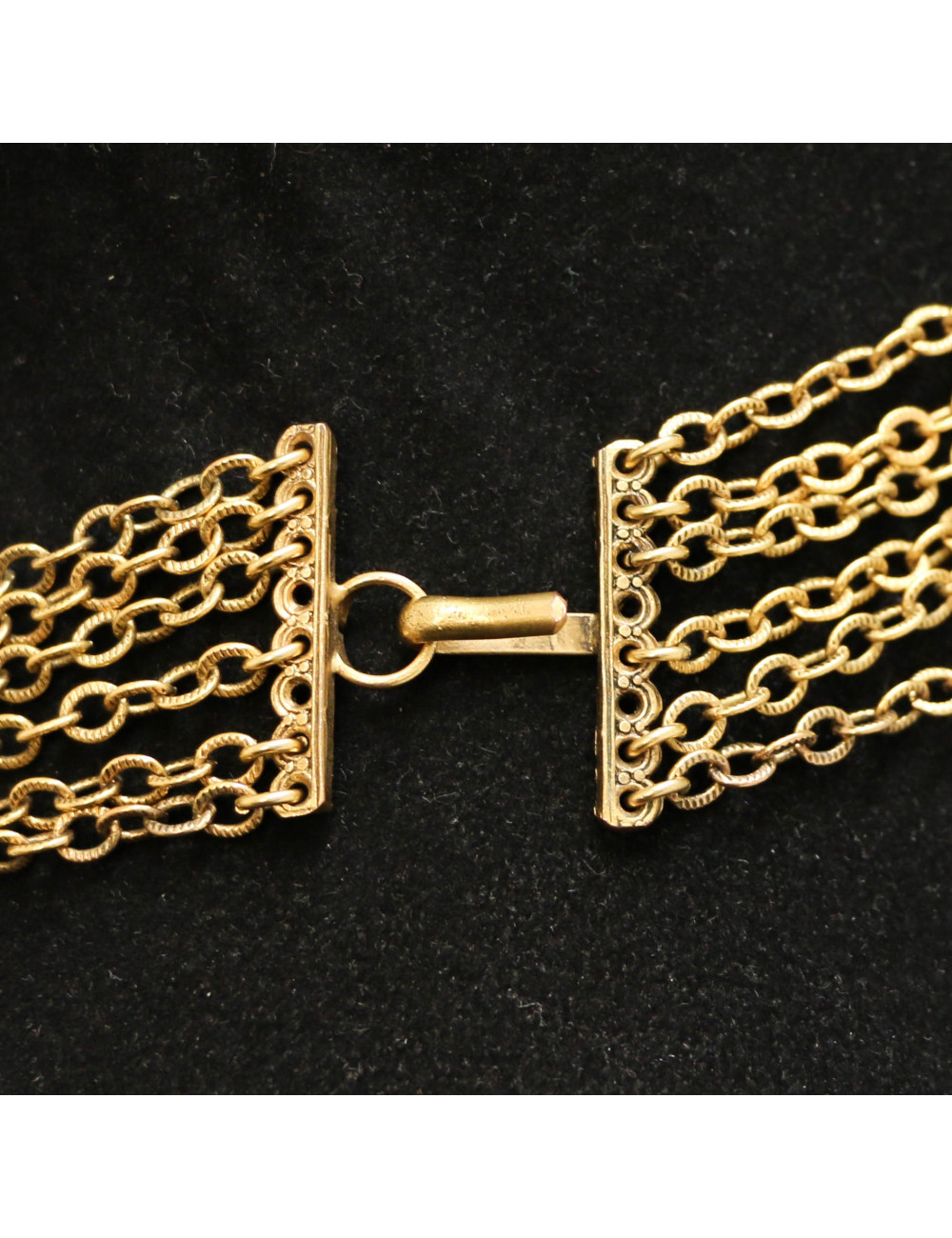 MARGUERITE de VALOIS gilded hat pendant long necklace