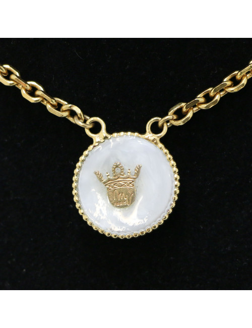 MARGUERITE DE VALOIS molten glass white and gold necklace