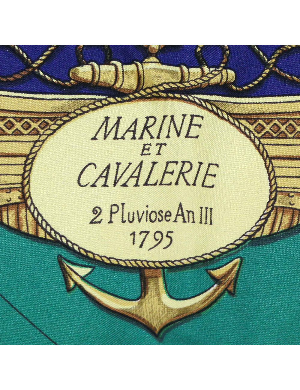 Carré HERMES Marine et cavalerie soie