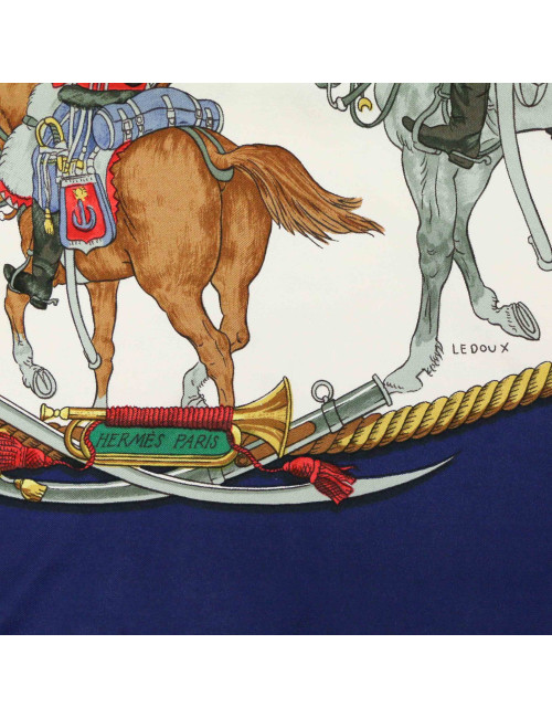 Carré HERMES Marine et cavalerie soie