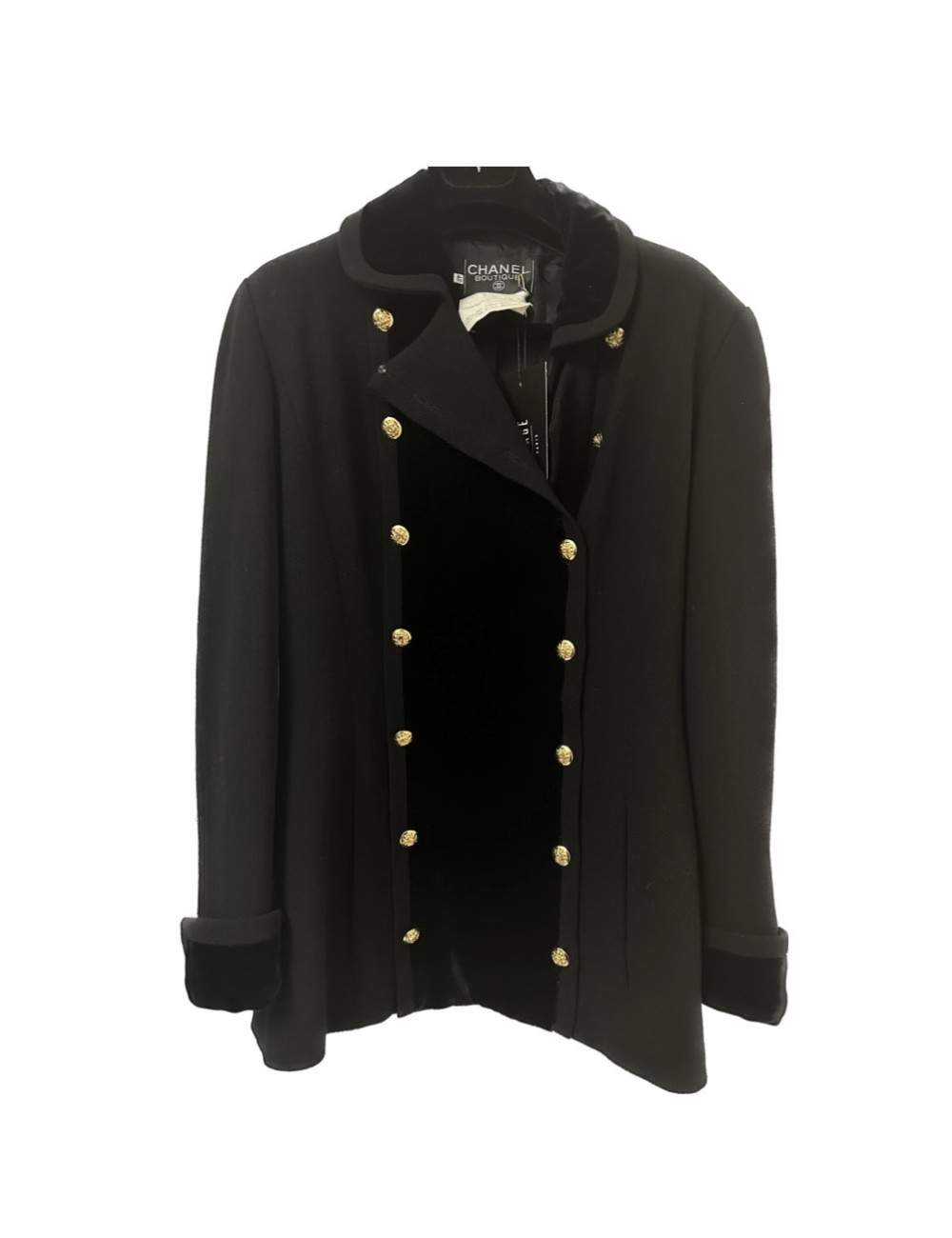 Veste T42 CHANEL bi matière noire