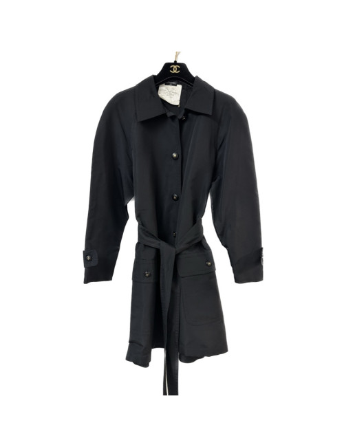 Trench T36 CHANEL soie 100% noir