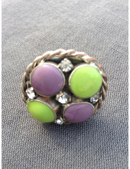 Bague ronde MARGUERITE DE VALOIS en pâte de verre