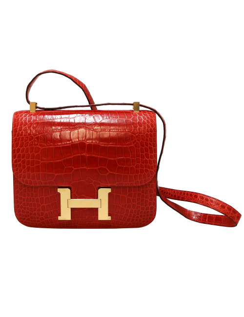 Constance alligator HERMES orange sanguine