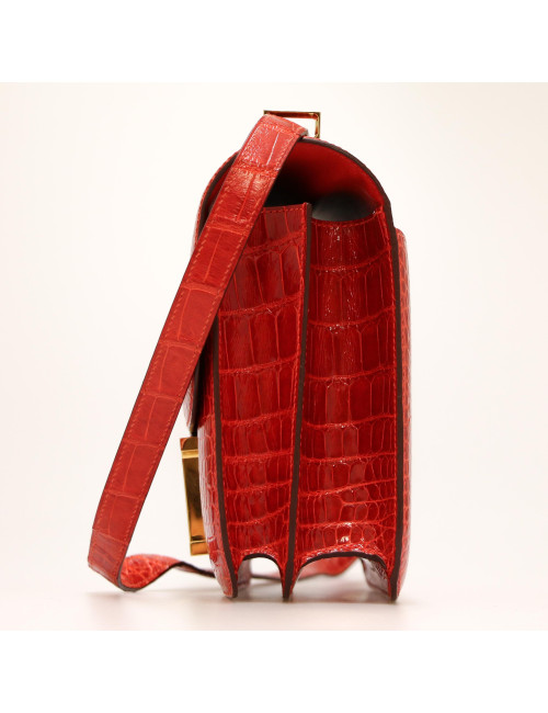 Constance alligator HERMES orange sanguine
