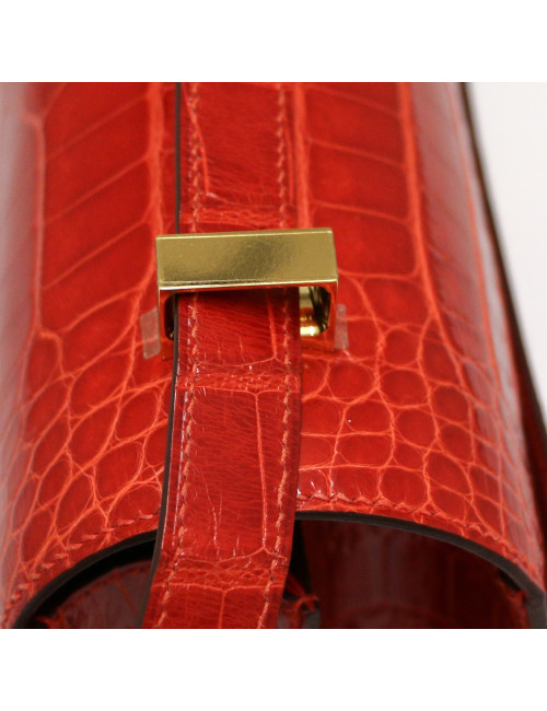 Constance alligator HERMES orange sanguine
