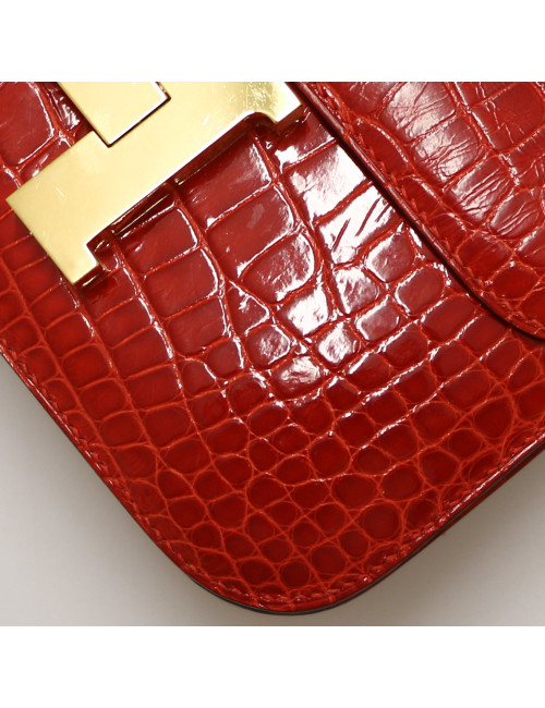Constance alligator HERMES orange sanguine