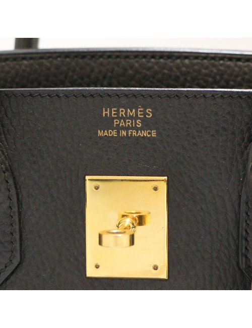 HERMES Black Birkin 35 ardennes cows