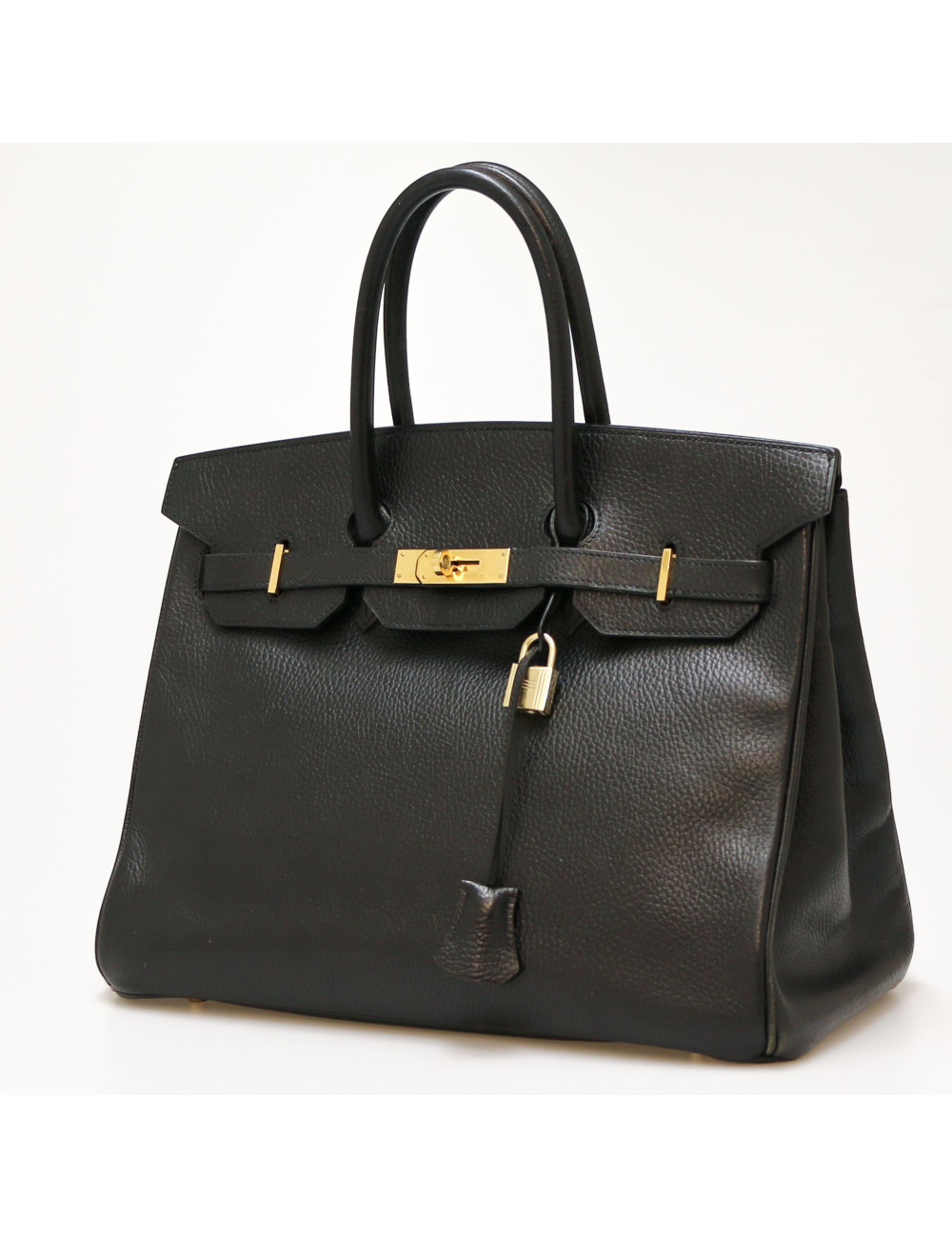 HERMES Black Birkin 35 ardennes cows