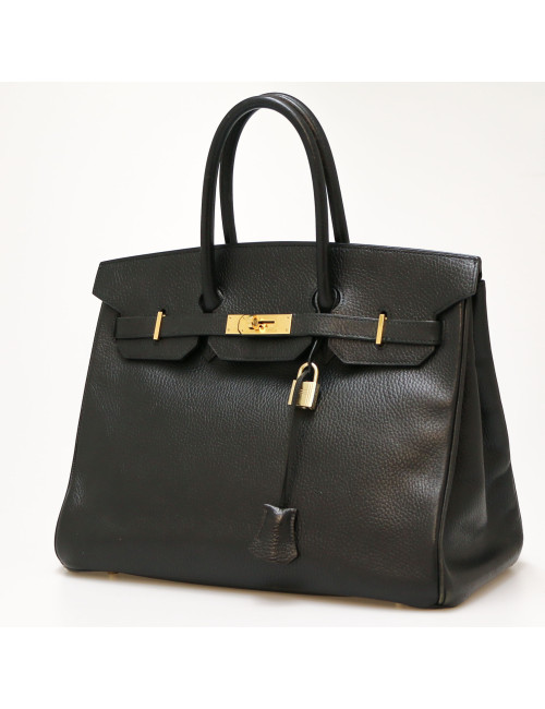 Birkin 35 noir HERMES vache ardennes