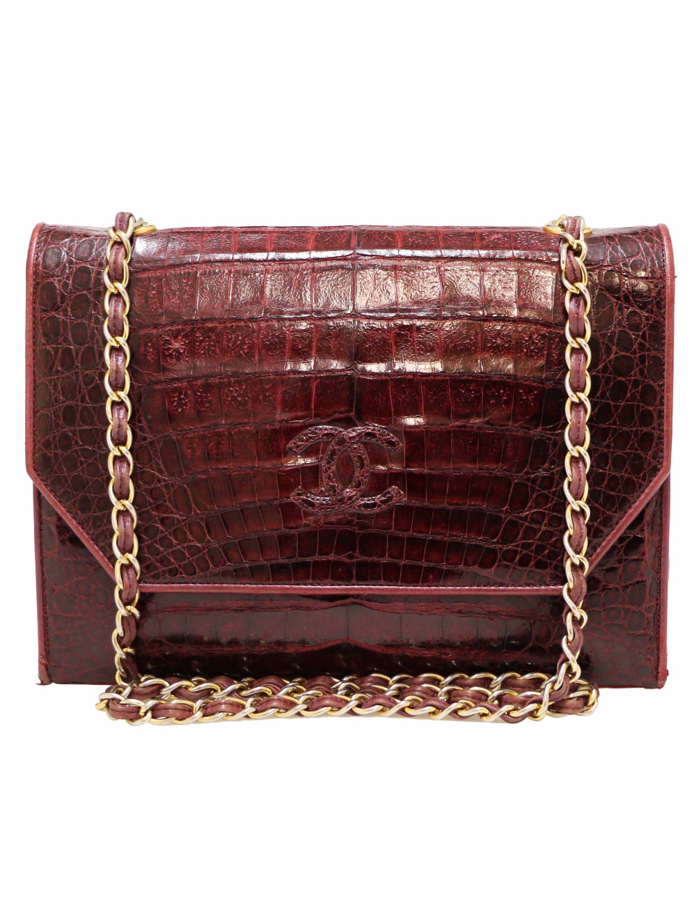 Sac CHANEL crocodile bordeaux