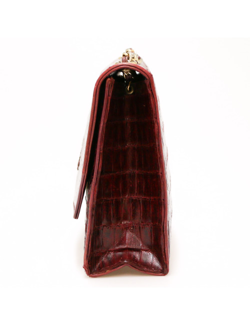 CHANEL Vintage burgundy crocodile bag