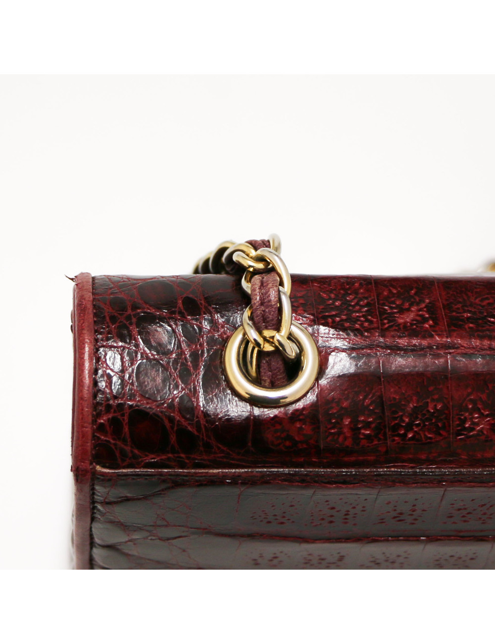 Sac CHANEL crocodile bordeaux